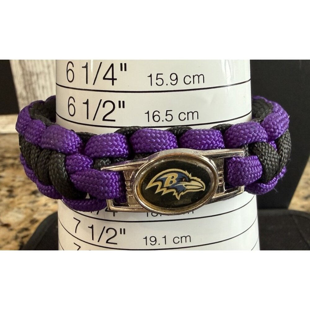 Baltimore Ravens Adjustable Fan Charm Paracord Bracelet